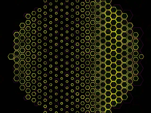 4:3 Classic 60fps Yellow Hexagon Screensaver VJ Loop Background