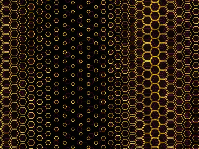 4:3 Classic Golden Hexagon Pattern 60fps Screensaver | VJ Loop
