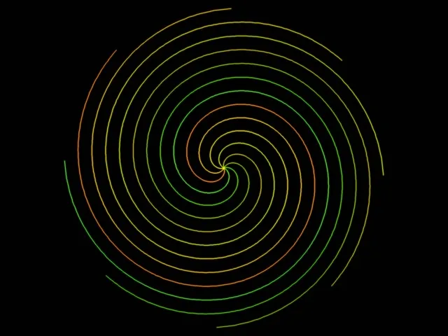 4:3 Classic Neon Spiral 60FPS Screensaver Live Wallpaper Yellow Green
