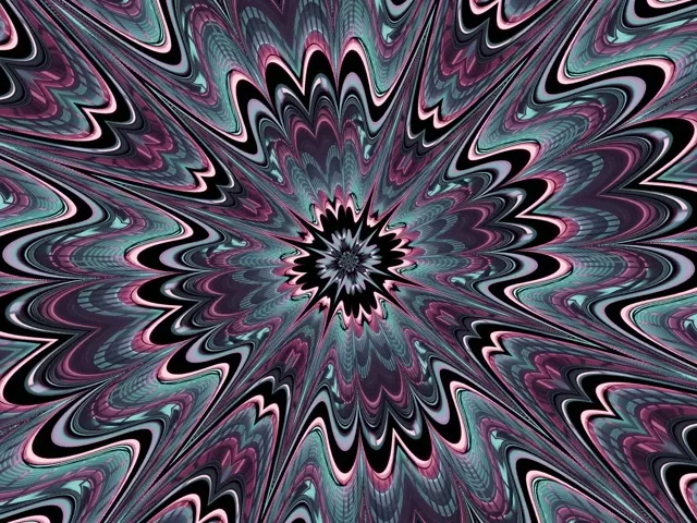 4:3 Classic Neon Tunnel 60fps Screensaver - Fractal Kaleidoscope Burst VJ Loop