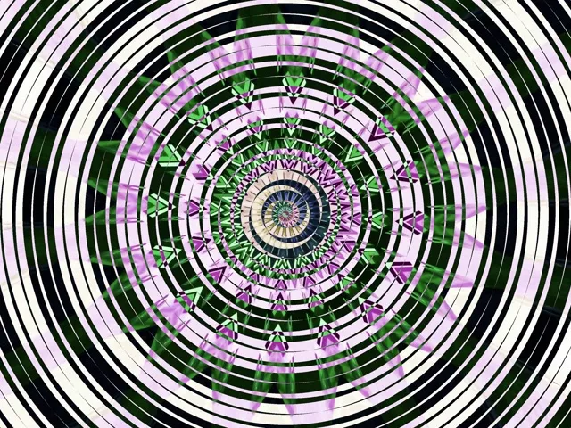 4:3 Classic Neon Tunnel Spiraling Kaleidoscope VJ Loop 60fps Screensaver