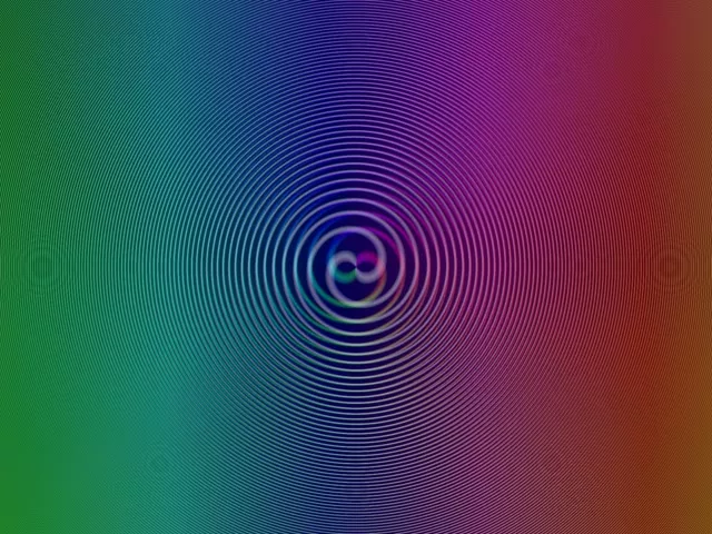 4:3 Classic Rotating Scarlet Lime Concentric Waves VJ Loop 60FPS Screensaver