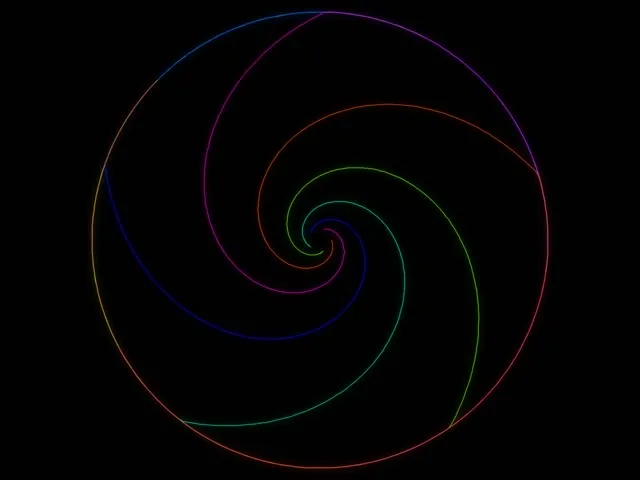 4:3 Classic Spiral Neon 60FPS Screensaver VJ Loop Rainbow Vortex