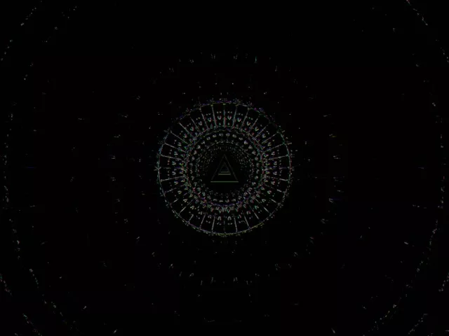 4:3 Standard 60fps Neon Tunnel Screensaver - Hypnotic Triangular Convergence Motion Background