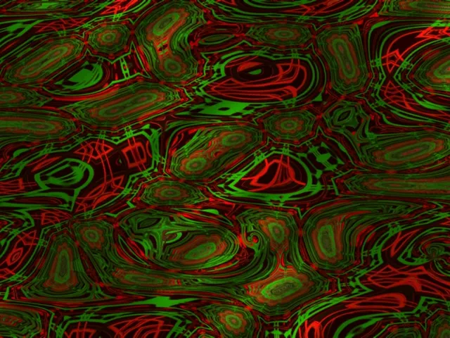 4:3 Standard Neon Tunnel 60fps Screensaver - Swirling Crimson Jade Patterns Animation Loop