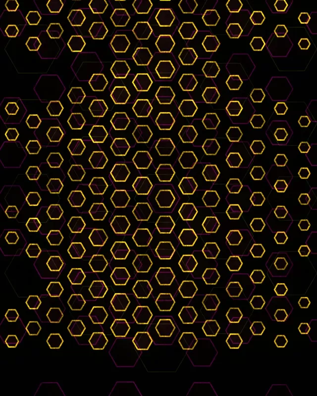 4:5 Instagram 60FPS Golden Hexagon Screensaver | Neon Motion VJ Loop