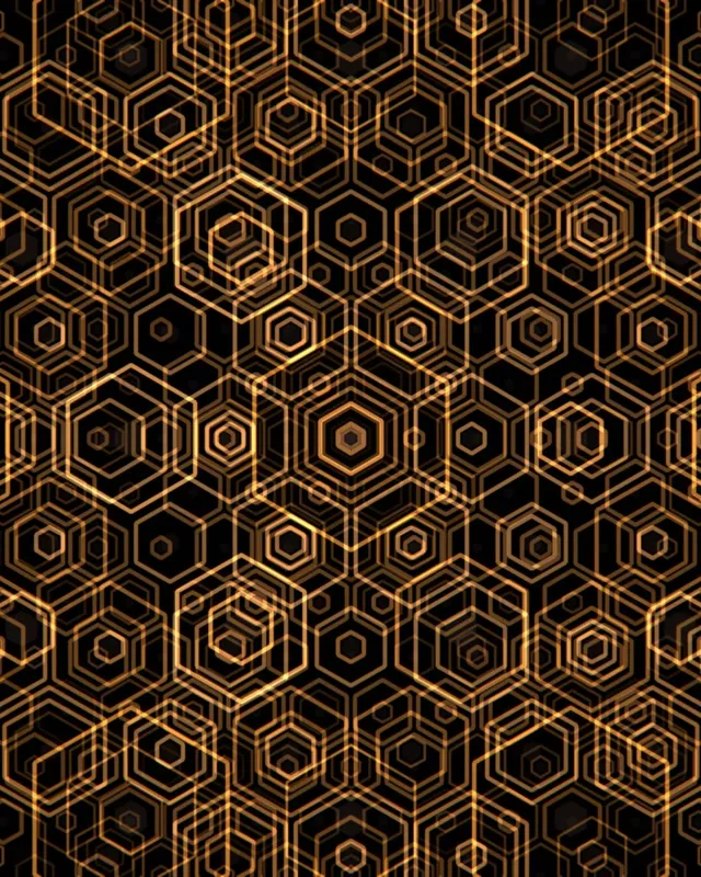 4:5 Instagram 60fps Hexagon Screensaver VJ Animation Neon Golden