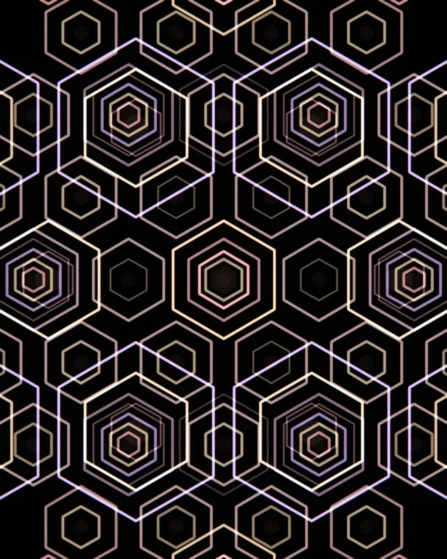 4:5 Instagram | 60fps Neon Hexagon Motion Background Gold Screensaver