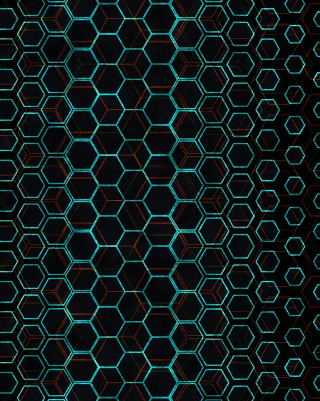 4:5 Instagram 60FPS Neon Hexagon Screensaver | Cyan VJ Animation Live Wallpaper