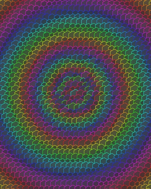 4:5 Instagram 60fps Rainbow Hexagon Vortex Screensaver | VJ Animation Loop