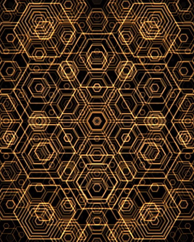 4:5 Instagram 60fps Screensaver Gold Hexagon Background Vj Animation