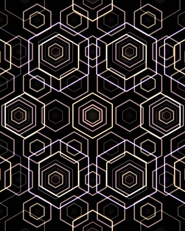 4:5 Instagram 60fps Screensaver | Golden Hexagon Spiral Background for Edits