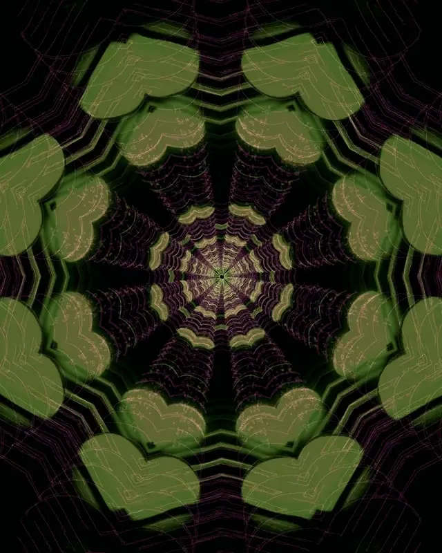 4:5 Instagram 60fps Screensaver Neon Tunnel Background for Edits Green Fractal Art