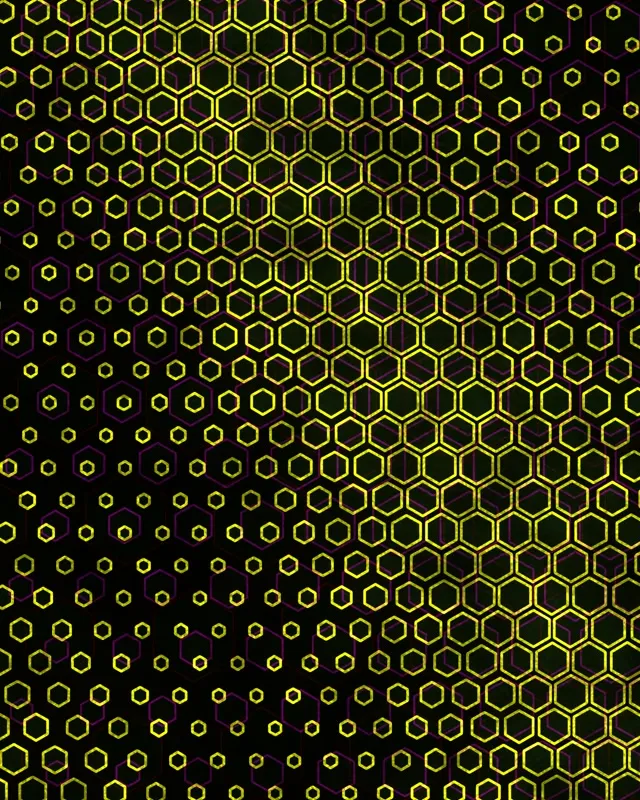 4:5 Instagram 60fps Screensaver Neon Tunnel VJ Animation Yellow Hexagon Grid