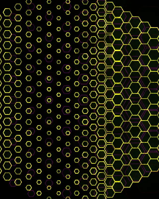 4:5 Instagram 60fps Screensaver Neon Tunnel VJ Loop Yellow Hexagon Abstract
