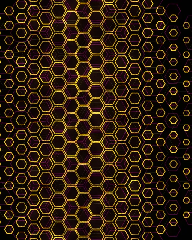 4:5 Instagram 60FPS Yellow Hexagon Kaleidoscope Screensaver | Motion Background