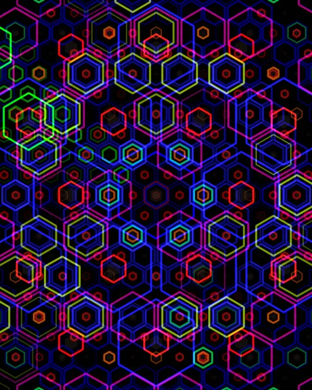 4:5 Instagram Neon Hexagon 60fps Screensaver Live Wallpaper RGB Vortex