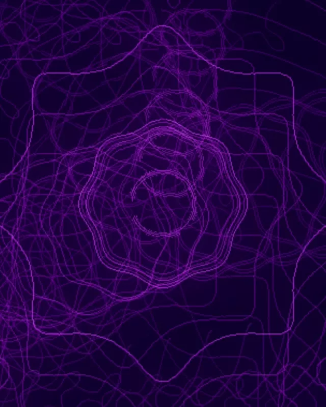 4:5 Portrait 60fps Screensaver - Neon Tunnel Cascading Purple Strands Veejay Visual