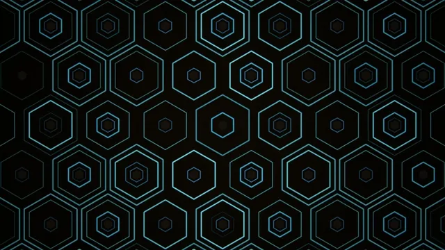 4K animated cyan hexagon grid loop for broadcast and presentations