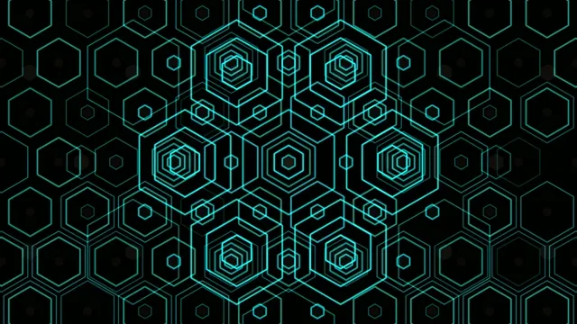 4K animated cyan hexagon tech pattern - seamless looping background