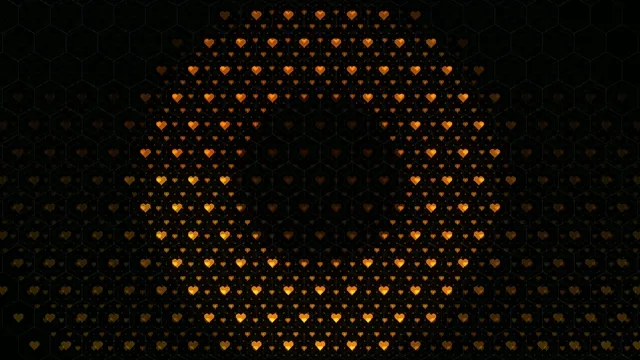 4K animated golden hearts flowing motion background for video