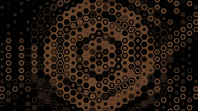 4K animated golden hexagon pattern motion background for video editing