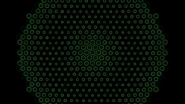 4K animated green hexagon grid motion background for broadcast