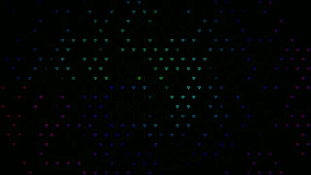 4K animated heart particles flowing loop for digital displays