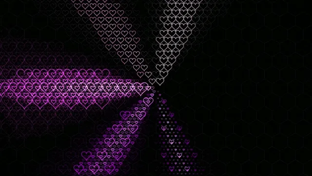 4K animated heart particles flowing motion background for video editors