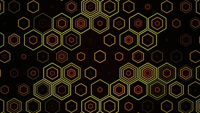 4K animated hexagon network motion background for broadcast and streaming
