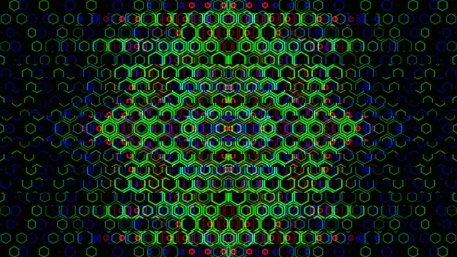 4K animated hexagon network motion background with neon glow effects