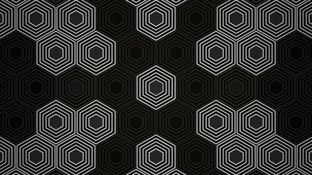 4K animated hexagon pattern loop with pulsing light effects