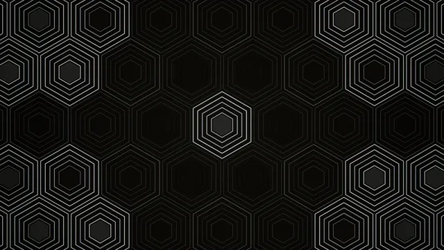 4K Animated Hexagon Pattern with Glowing Center
