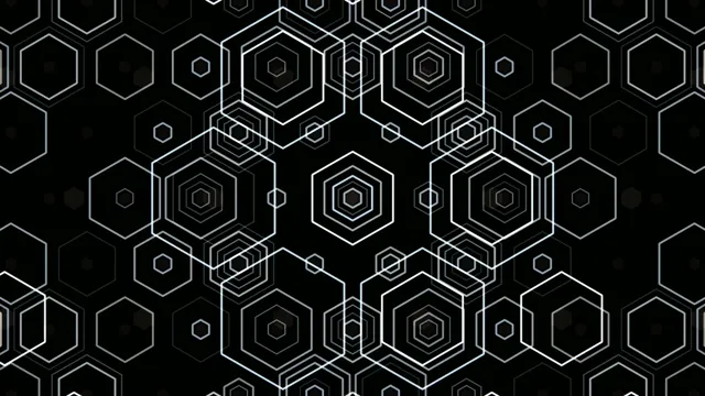 4K animated hexagon tech background with glowing geometric patterns