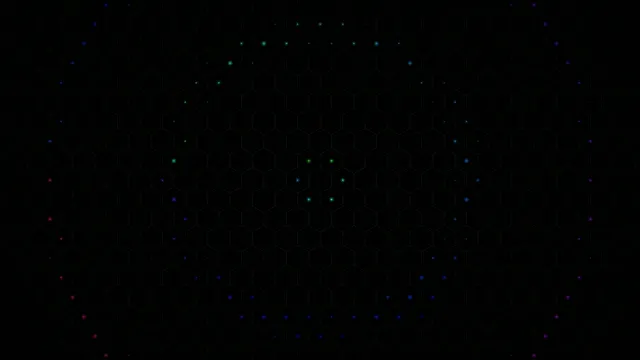 4K animated hexagonal network with glowing nodes and digital particles