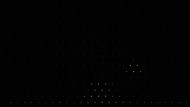 4K animated honeycomb network with glowing particles tech background