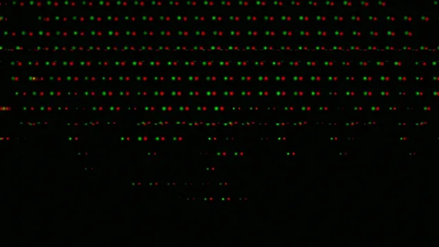 4K animated matrix digital rain effect with green and red dots