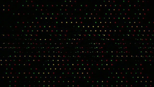 4K animated particle rain motion background with colorful LED lights