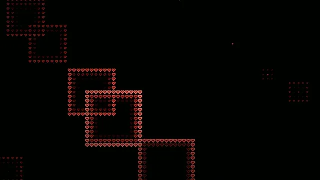 4K animated red hearts digital art loop for broadcast and presentations