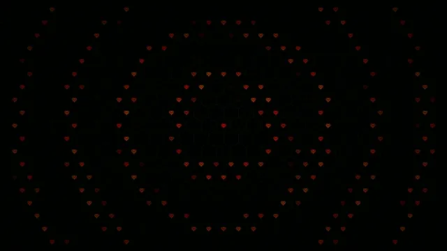4K animated red hearts falling seamless loop background