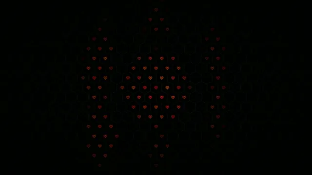 4K animated red hearts floating motion background for video projects