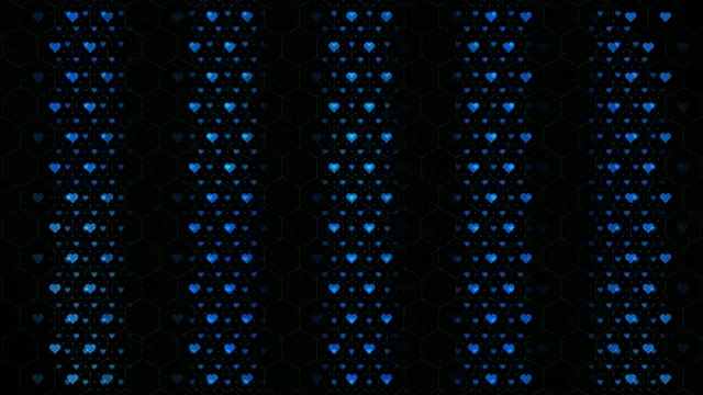 4K Blue Hearts Particles Flowing Motion Background Loop