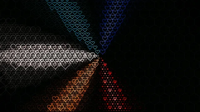 4K colorful heart pattern motion background for broadcast and presentations