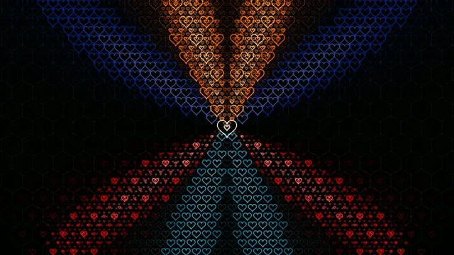 4K colorful heart pattern motion background for broadcast and presentations