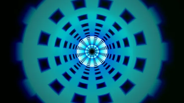 4K Cyan Blue Digital Tunnel Motion Graphics