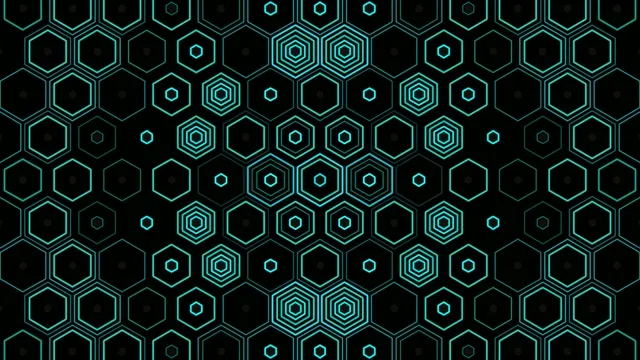 4K cyan hexagon grid motion background for broadcast and streaming