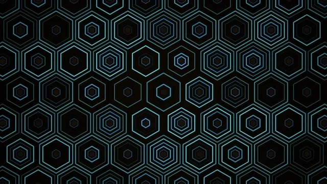 4K cyan hexagon neon grid looping motion background