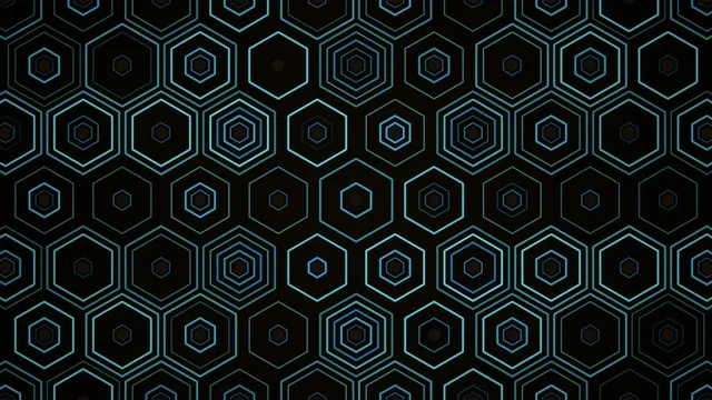 4K cyan hexagon pattern motion background for broadcast and video editing