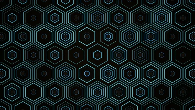 4K cyan hexagon tech pattern motion background seamless loop