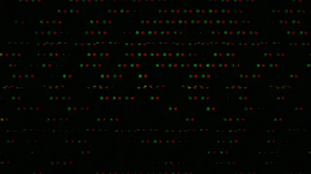 4K Digital Matrix Green Red Dots Network Animation